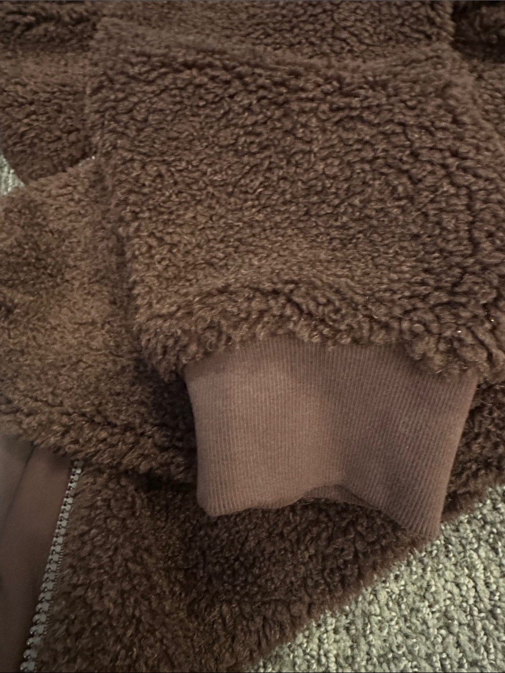 Beyond Yoga Chocolate Brown Sherpa Zip Hoodie - Picture 5 of 7